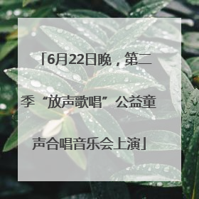 6月22日晚，第二季“放声歌唱”公益童声合唱音乐会上演