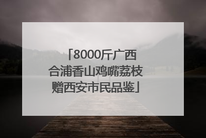 8000斤广西合浦香山鸡嘴荔枝赠西安市民品鉴